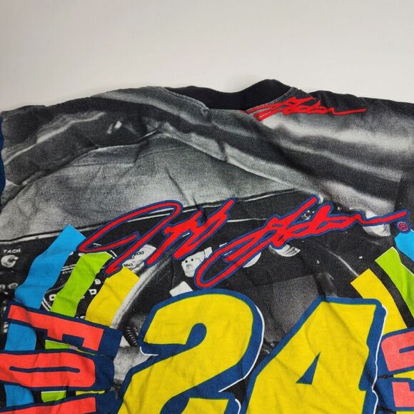 Jeff Gordon Chase Authentics‎ Follow The Leader Shirt AOP Skittles Size Large - Picture 14 of 14